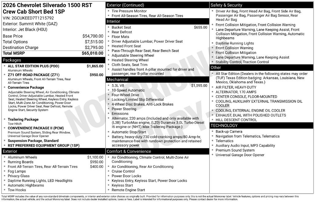 New 2026 Chevrolet Silverado 1500 RST w/ All Star Edition Plus AWD/4WD image 8