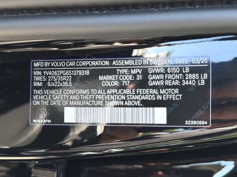 Used 2025 Volvo XC90 B6 Ultra w/ Lounge Package AWD/4WD image 37