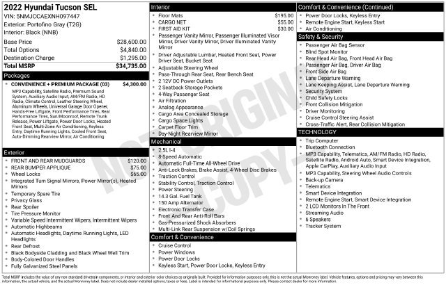Used 2022 Hyundai Tucson SEL w/ Convenience + Premium Package AWD/4WD image 2