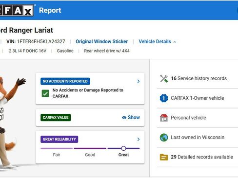 Certified 2019 Ford Ranger Lariat w/ Equipment Group 501A Mid image 2