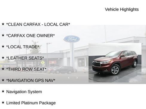 Used 2014 Toyota Highlander Limited Platinum AWD/4WD image 9
