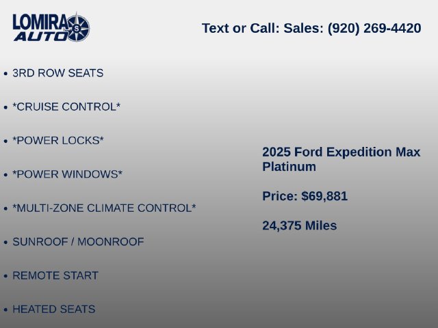 Used 2025 Ford Expedition Max Platinum w/ Stealth Appearance Package AWD/4WD image 8