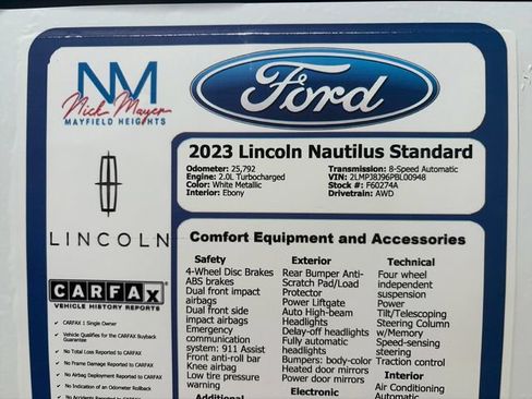 Used 2023 Lincoln Nautilus AWD w/ Premium Package image 38