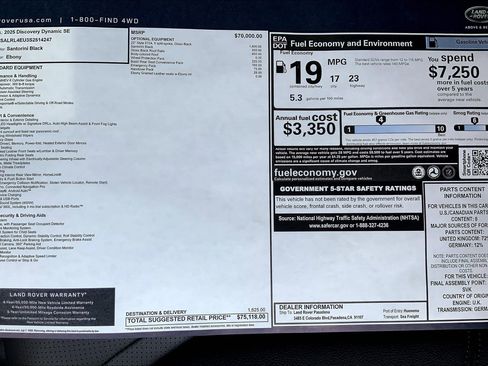 New 2025 Land Rover Discovery Dynamic SE image 18