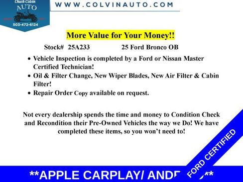 Certified 2025 Ford Bronco Outer Banks image 2