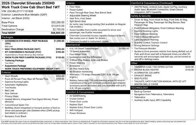 Certified 2026 Chevrolet Silverado 2500 W/T AWD/4WD image 30
