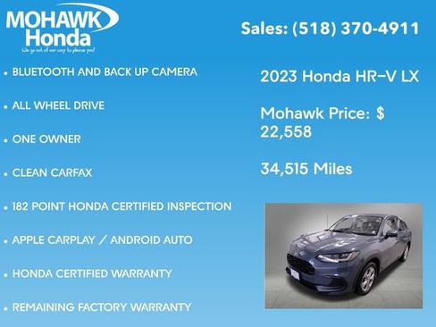 Certified 2023 Honda HR-V LX image 8