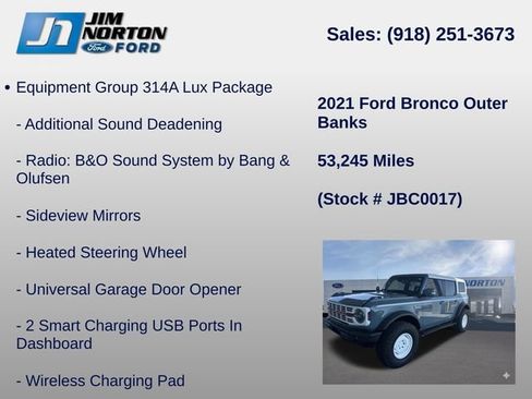 Used 2021 Ford Bronco Outer Banks w/ Sasquatch Package AWD/4WD image 21