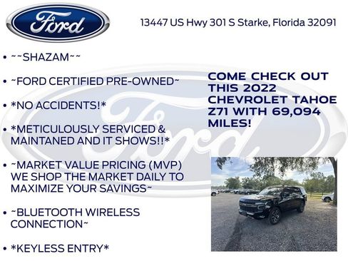 Used 2022 Chevrolet Tahoe Z71 w/ Z71 Off-Road Package AWD/4WD image 6