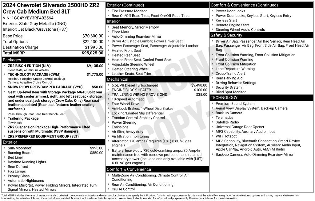 Used 2024 Chevrolet Silverado 2500 ZR2 w/ ZR2 Bison Edition AWD/4WD image 35