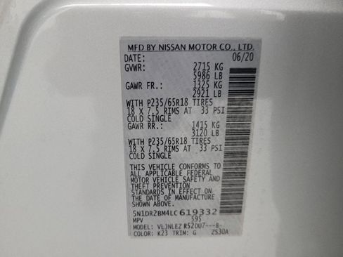 Used 2020 Nissan Pathfinder SV image 33