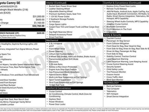 Used 2025 Toyota Camry SE w/ Convenience Package FWD image 33