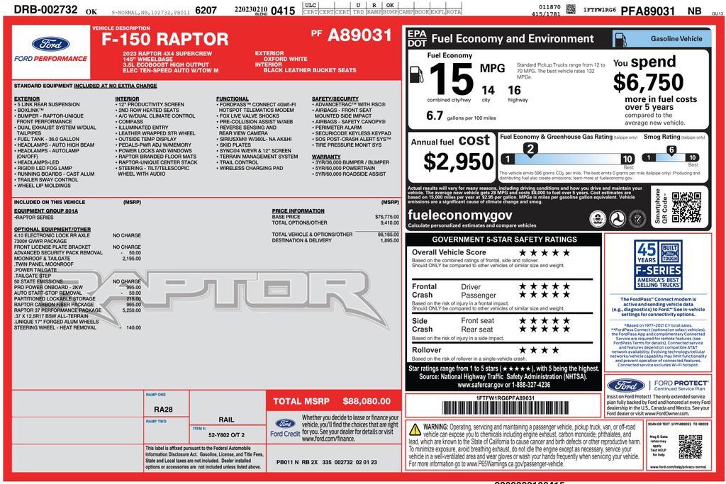 Used 2023 Ford F150 Raptor w/ Raptor 37 Performance Package AWD/4WD image 3