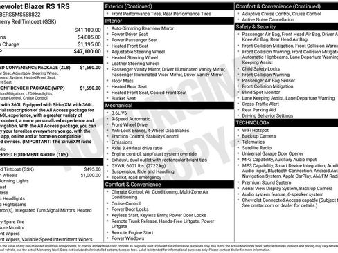 Certified 2021 Chevrolet Blazer RS w/ Enhanced Convenience Package FWD image 36