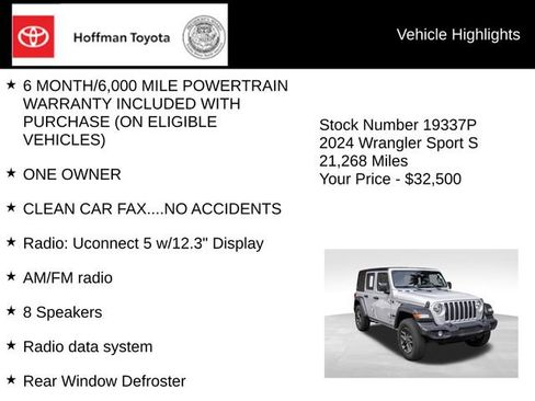 Used 2024 Jeep Wrangler Unlimited Sport AWD/4WD image 16