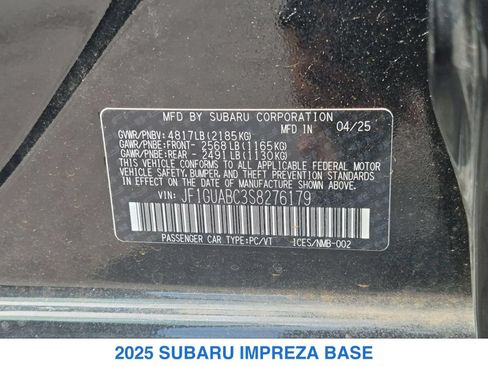 Certified 2025 Subaru Impreza 2.0i AWD/4WD image 24