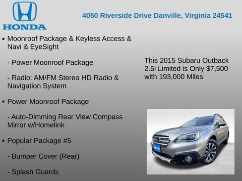 Used 2015 Subaru Outback 2.5i Limited image 7