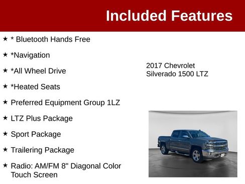 Used 2017 Chevrolet Silverado 1500 LTZ w/ Sport Package AWD/4WD image 3