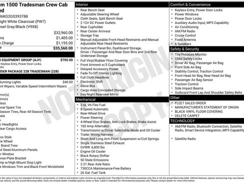 Used 2016 RAM 1500 Tradesman w/ Popular Equipment Group RWD image 34