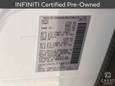 Certified 2026 INFINITI QX60 Sport w/ Dark Cargo Package AWD/4WD image 34