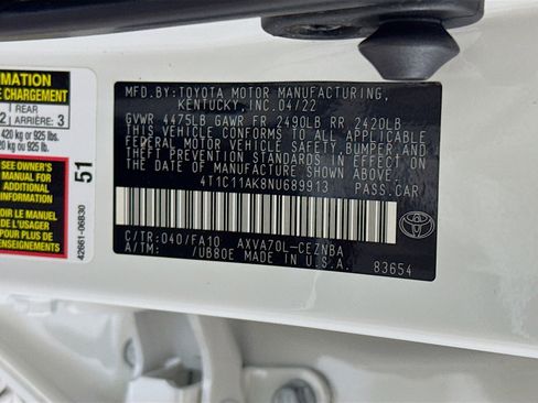 Used 2022 Toyota Camry LE FWD image 38