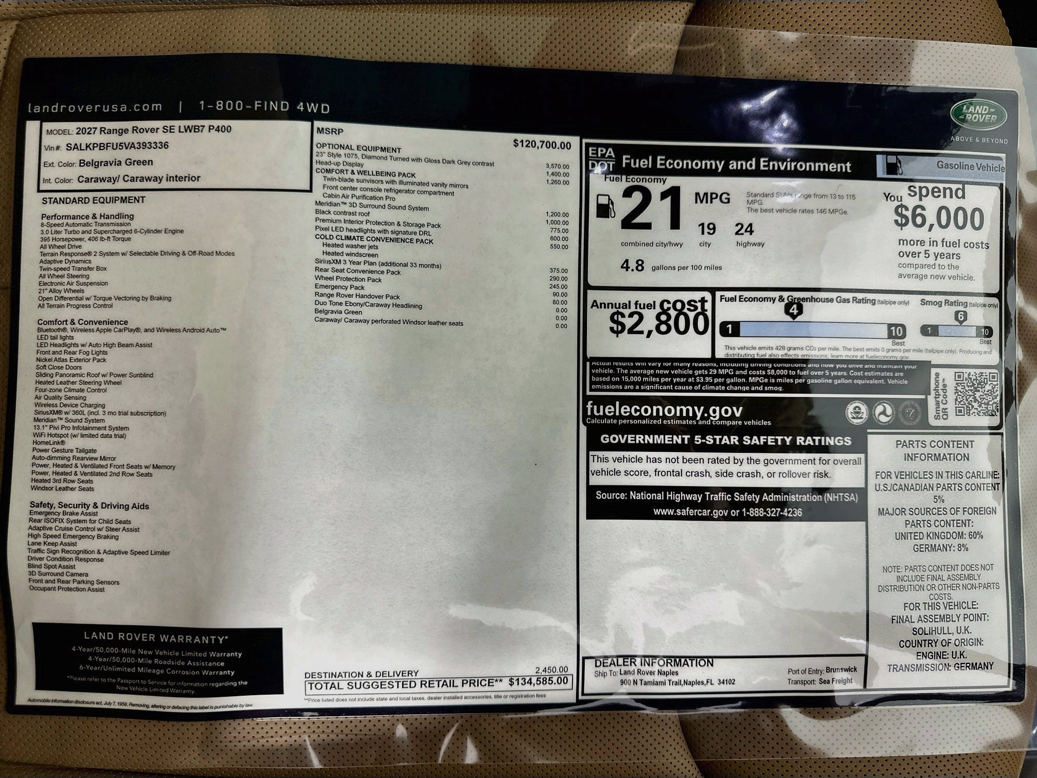 New 2027 Land Rover Range Rover Long Wheelbase SE AWD/4WD image 28