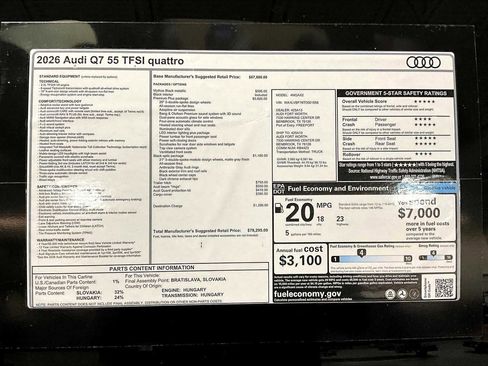 New 2026 Audi Q7 3.0T Premium Plus image 16