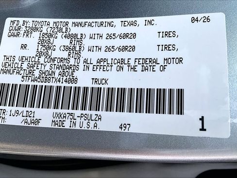 New 2026 Toyota Tundra Limited AWD/4WD image 20