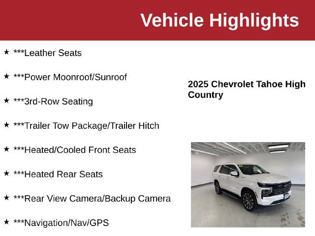 Used 2025 Chevrolet Tahoe High Country w/ Sun And Tow Package AWD/4WD image 10