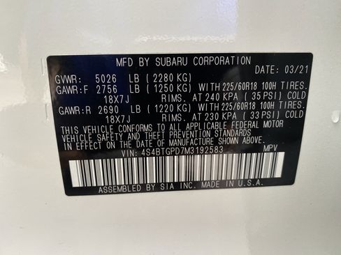 Used 2021 Subaru Outback Touring XT AWD/4WD image 37