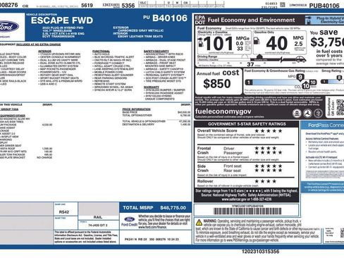 Used 2023 Ford Escape SE w/ PHEV Premium Package FWD image 1