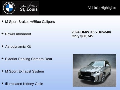 Used 2024 BMW X5 xDrive40i w/ M Sport Package image 25