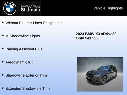 Used 2023 BMW X3 xDrive30i w/ M Sport Package AWD/4WD image 24