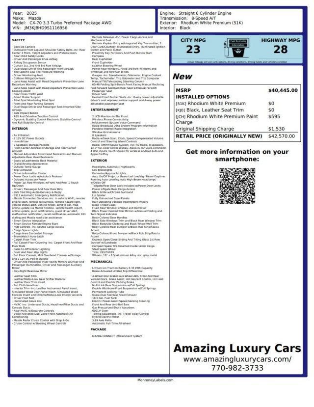 Used 2025 MAZDA CX-70 3.3 Turbo w/ Preferred Package AWD/4WD image 23