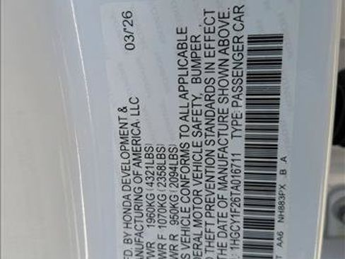 New 2026 Honda Accord LX image 17
