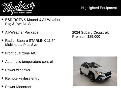 Used 2024 Subaru Crosstrek 2.0i Premium AWD/4WD image 15
