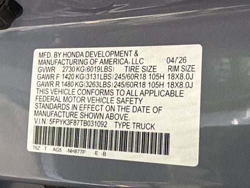 New 2026 Honda Ridgeline Black Edition image 18