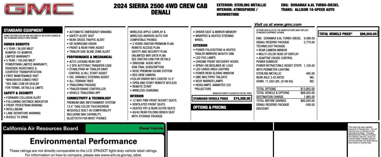Used 2024 GMC Sierra 2500 Denali w/ Denali Reserve Package AWD/4WD image 2