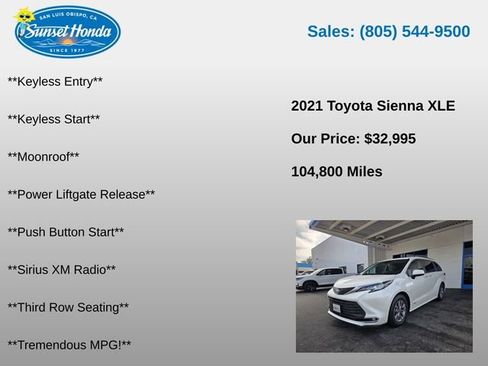 Used 2021 Toyota Sienna XLE w/ XLE Plus Package FWD image 7