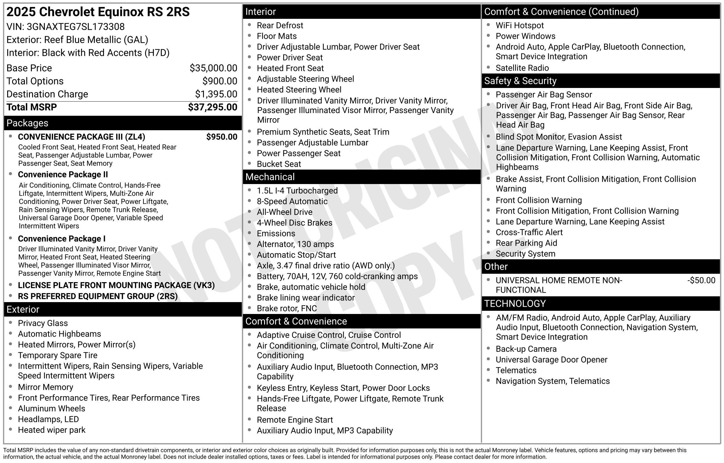 Used 2025 Chevrolet Equinox RS w/ Convenience Package III AWD/4WD image 40