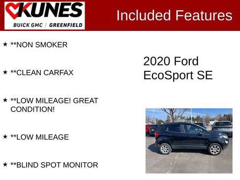 Used 2020 Ford EcoSport SE w/ SE Convenience Package image 3