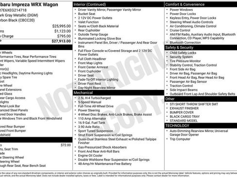 Used 2014 Subaru Impreza WRX Hatchback AWD/4WD image 13