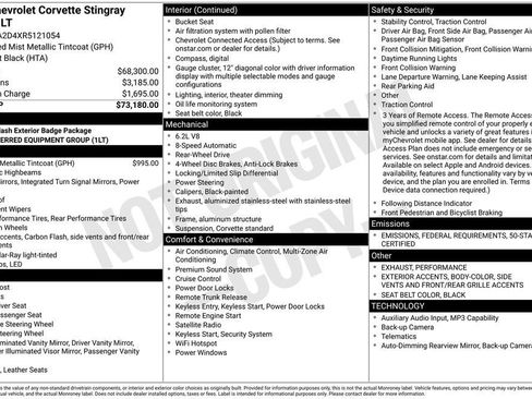 Certified 2024 Chevrolet Corvette Stingray Coupe w/ 1LT image 26