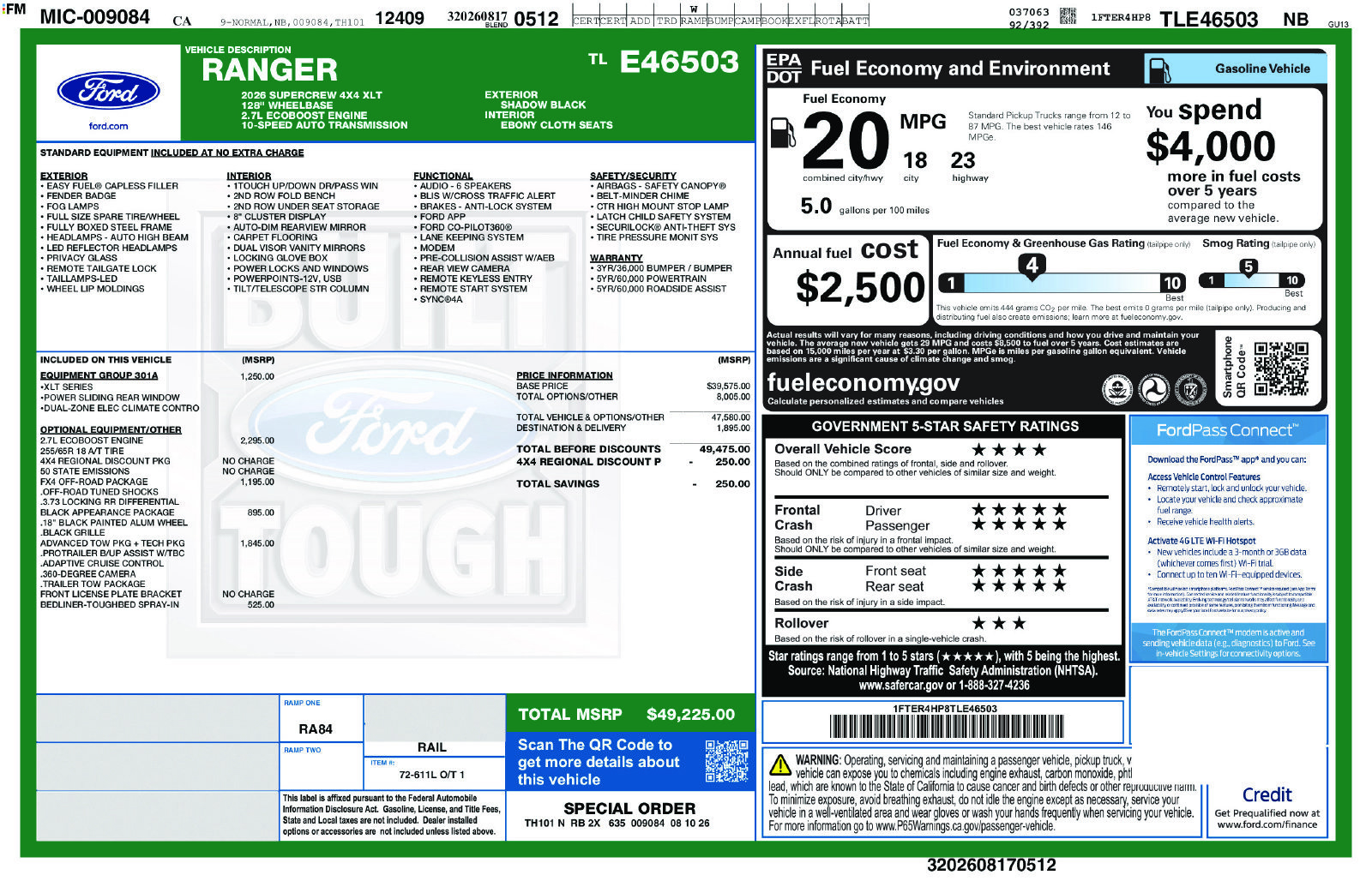 New 2026 Ford Ranger XLT AWD/4WD image 10