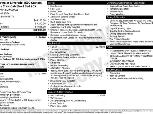 Certified 2021 Chevrolet Silverado 1500 Custom Trail Boss w/ Midnight Edition AWD/4WD image 2