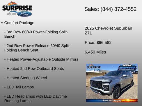 Used 2025 Chevrolet Suburban Z71 w/ Comfort Package AWD/4WD image 16