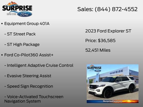 Certified 2023 Ford Explorer ST w/ Equipment Group 401A AWD/4WD image 7