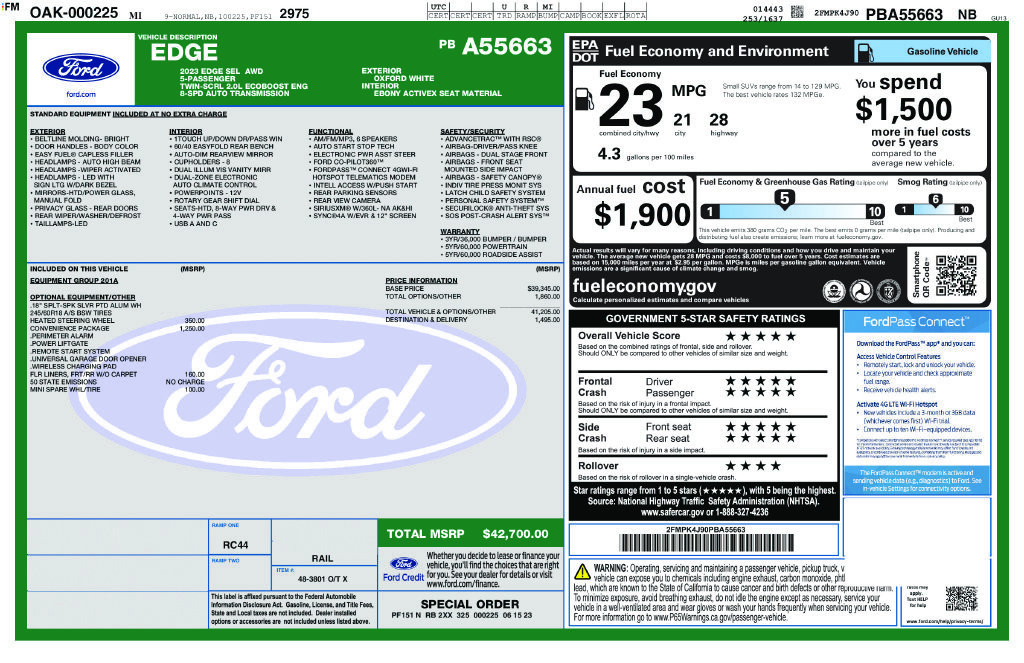 Certified 2023 Ford Edge SEL w/ Convenience Package AWD/4WD image 21