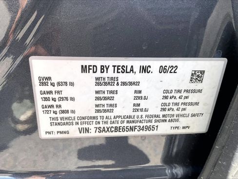 Used 2022 Tesla Model X Plaid AWD/4WD image 6