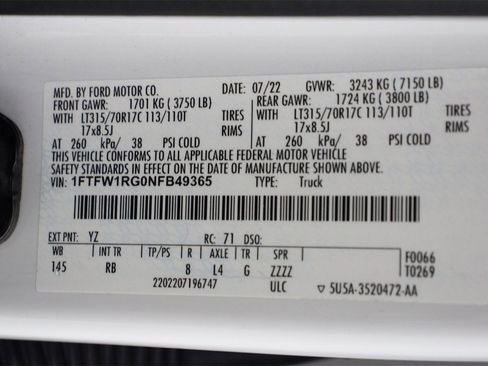 Used 2022 Ford F150 Raptor w/ Equipment Group 801A High image 16